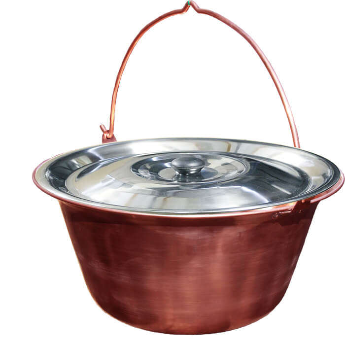 Měděný kotlík 30 L (1,2 mm) + nerezová poklice