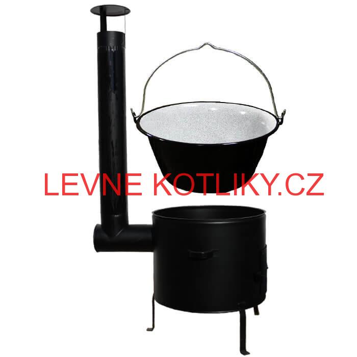 Smaltovaný kotlík 13 L (1,2 mm) + kovová kotlina 36 CLASSIC (KOV) Easy party