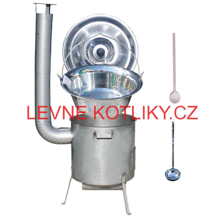 Nerezový kotlík 15 L (1,2 mm) INOX, zesílená vysoká nerezová kotlina 36 cm KOMFORT