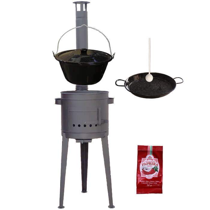 Smaltovaný kotlík 13 L + Paella smaltovaná pánev + vysoká žáruvzdorná kotlina 36 cm PLUS 600