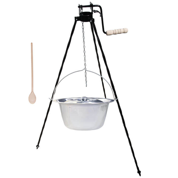 Nerezový kotlík 15 L (1,2 mm) + stojan s kladkou VAR