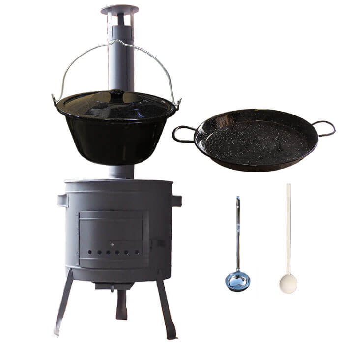 Smaltovaný kotlík 16 L + Paella smaltovaná pánev 42 kotlina 39 PLUS 600