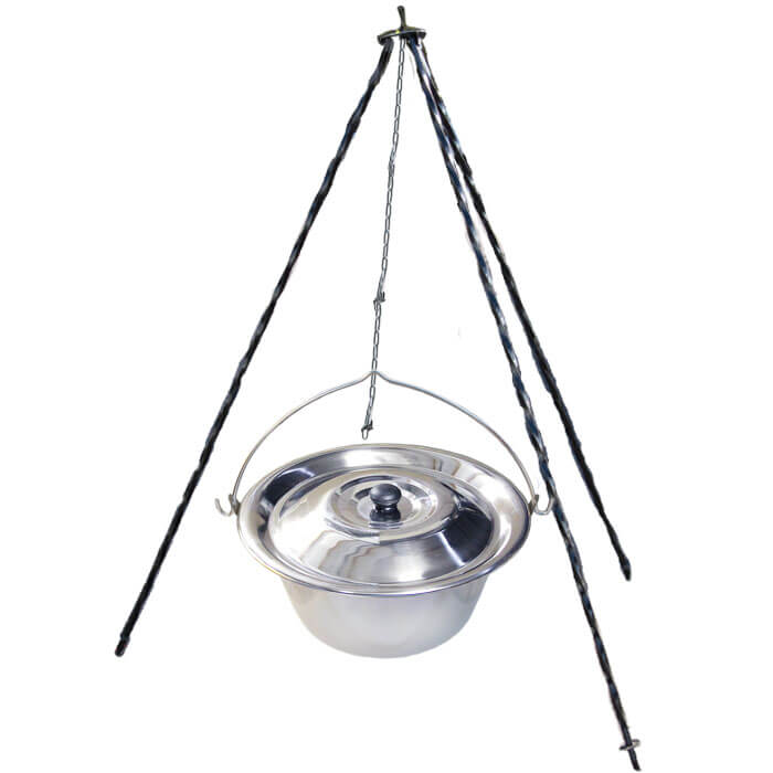 Nerezový kotlík 10 L INOX + poklice + stojan CLASSIC