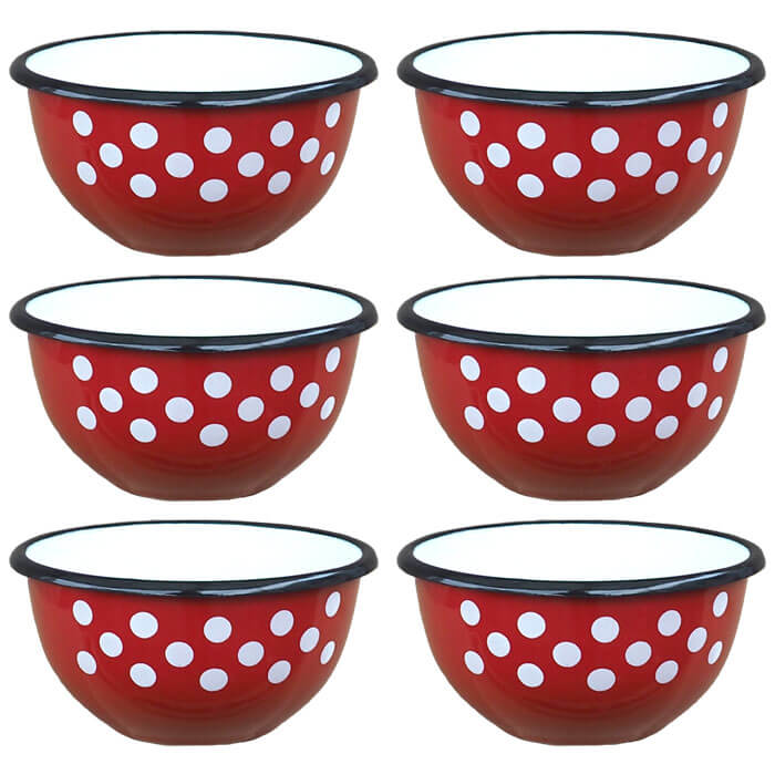 Souprava smaltovaných misek 14 cm 6 ks