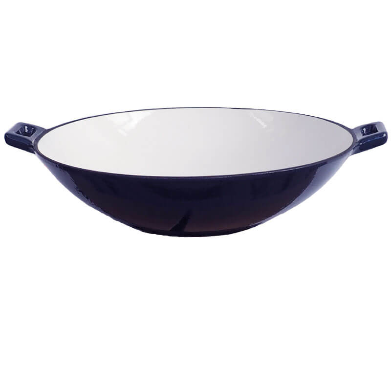 Litinový wok – smaltovaný povrch 37 cm