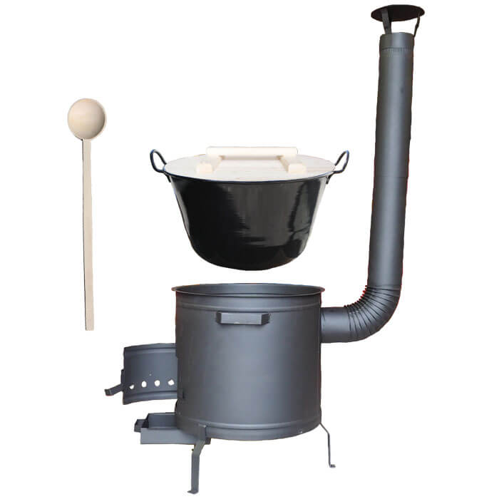 Zabijačkový smaltovaný kotel 100 L + žáruvzdorná kotlina 60 cm PLUS 600