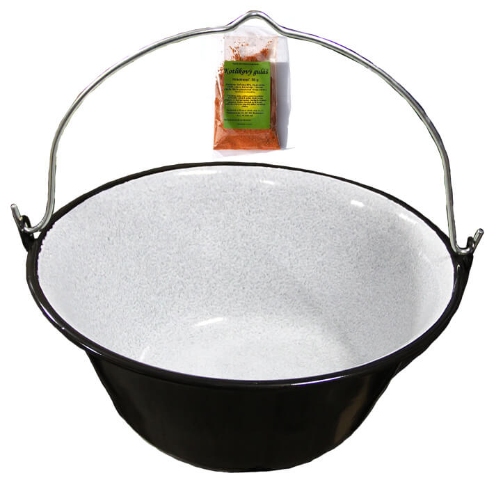 Smaltovaný kotlík 20 L + koření na kotlíkový guláš 50 g
