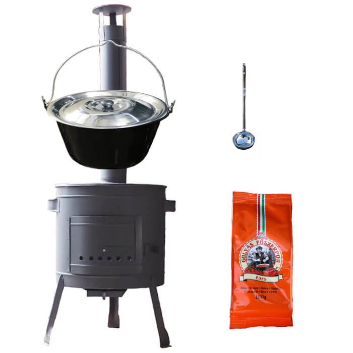 Smaltovaný kotlík 25 L (1,2 mm) + nerezová poklice + nízká žáruvzdorná kotlina (0,8 mm) 42 PLUS 600