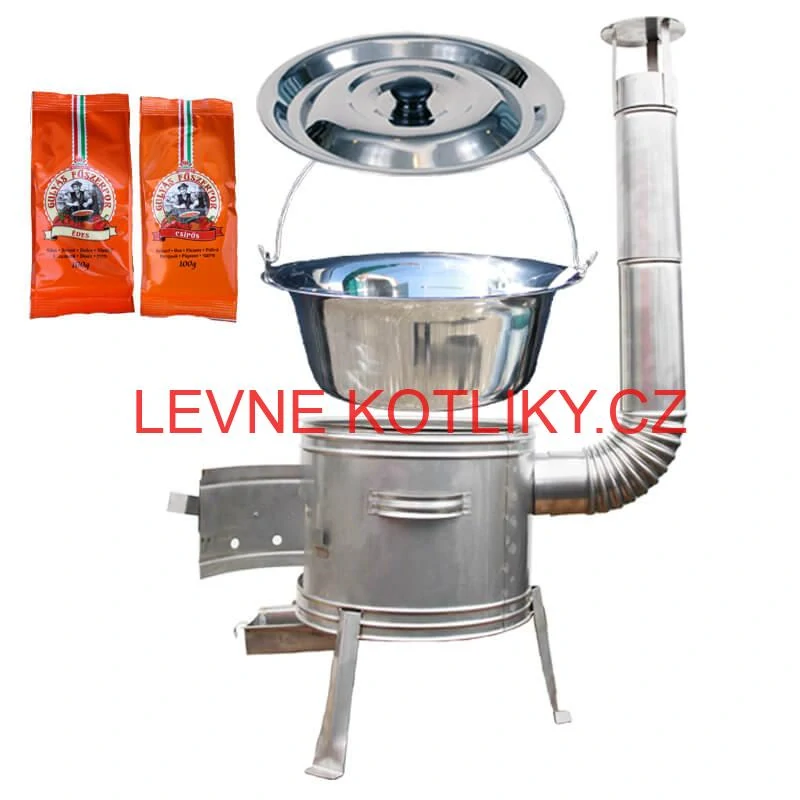 Nerezový kotlík 20 L (1,2 mm) INOX + Nerezová kotlina 42 INOX + paprikový pepř na guláš - MIX 100 g