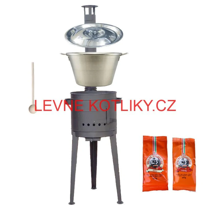 Nerezový kotel 40 L + vysoká kotlina 47 cm (1,5 mm) HODO Plus 600 + paprikové koření na guláš