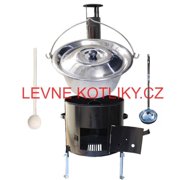 Nerezový kotlík 20 L (1,2 mm) + smaltovaná kotlina 39 Smalt party