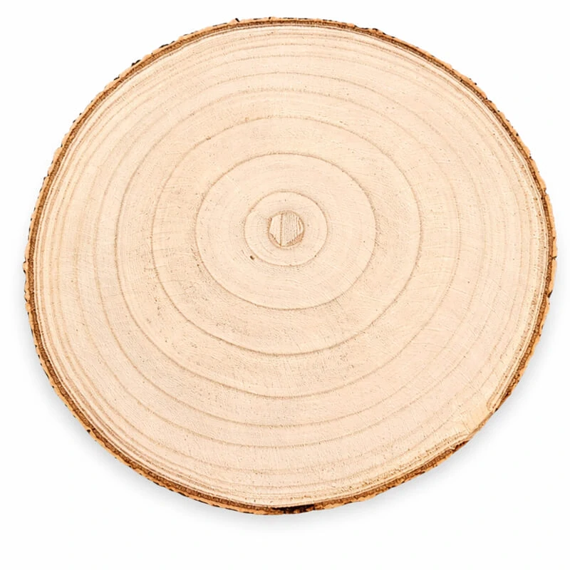 Dřevěný podnos z přírodního plátku dřeva s kůrou Ø 20–24 cm