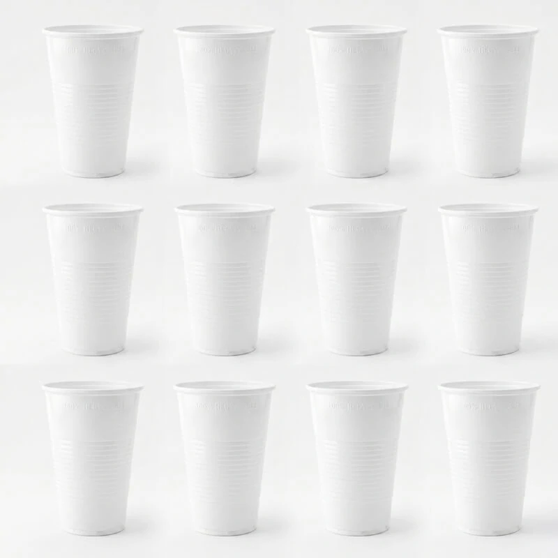 Jednorázový plastový bílý kelímek na studený nápoj 500 ml 12 ks