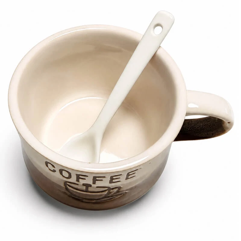 Keramický hrnek na kávu 150 ml COFFEE s lžičkou 1 ks