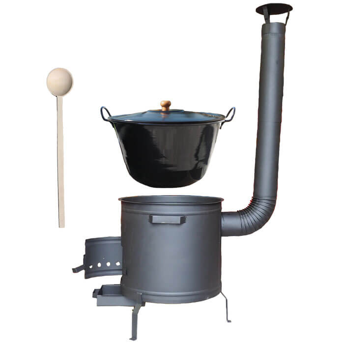 Zabijačkový smaltovaný kotel 60 L + žáruvzdorná kotlina 53 cm PLUS 600