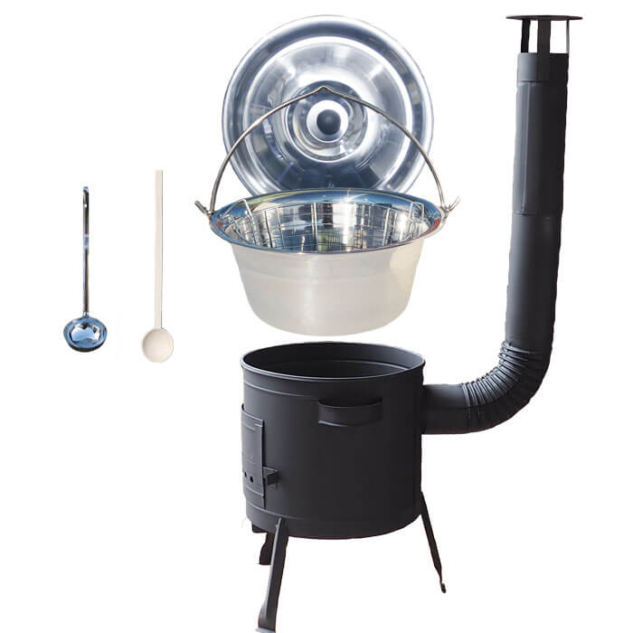 Nerezový kotlík 20 L (0,8 mm) + drátěný koš + žáruvzdorná kotlina 42 PLUS 600