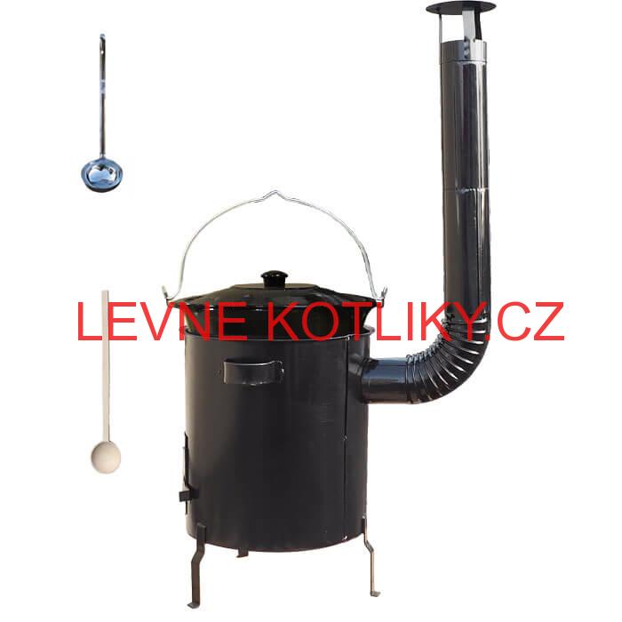Smaltovaný kotlík 20 L (1,2 mm) + hrubostěnná (1,5 mm) kovová kotlina 42 STRONG