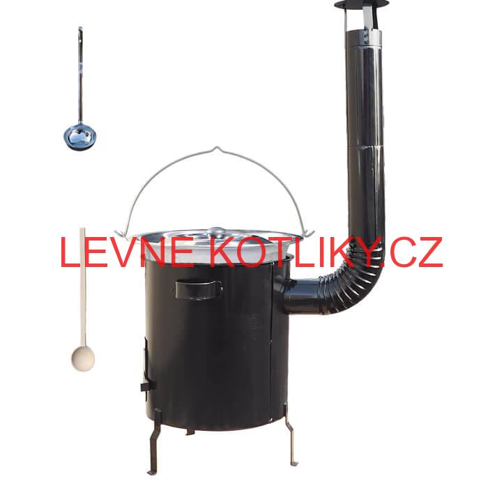 Nerezový kotlík 22 L (0,8 mm) + hrubostěnná (1,5 mm) kovová kotlina 42 STRONG