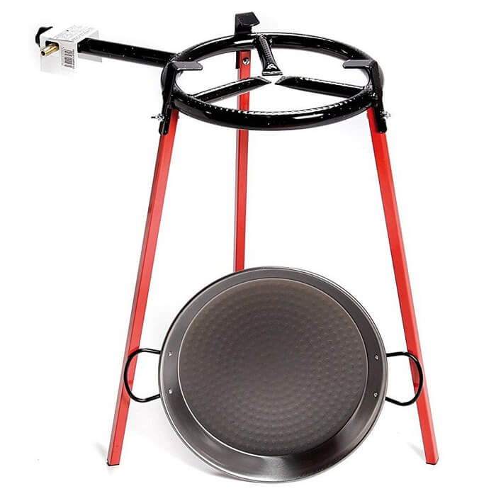 Paella pánev 38 cm s hořákem a stojanem