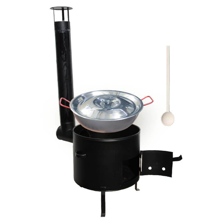 Pánev paella (WOK) 36 cm + kovová kotlina 36 cm GARCIMA