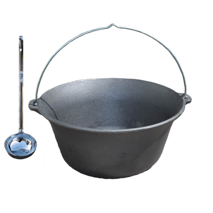 Litinový kotlík 10,8 L + nerezová naběračka