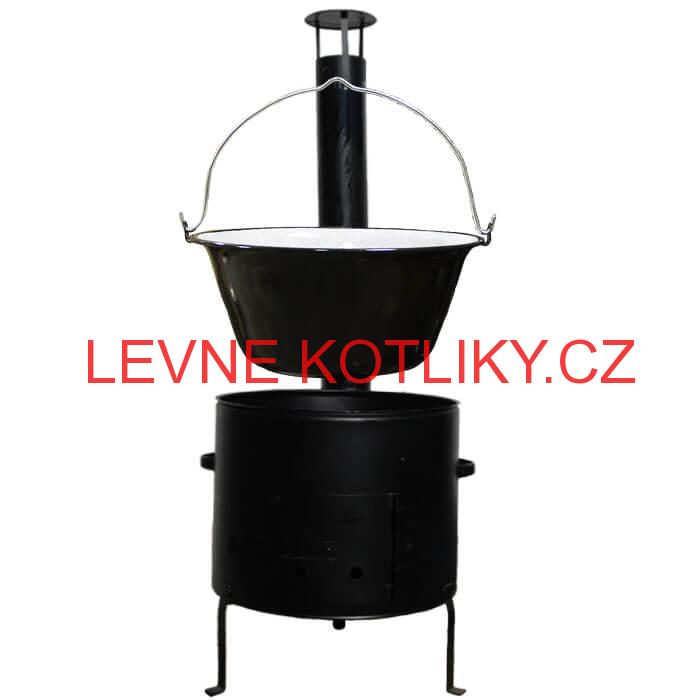 Smaltovaný kotlík 13 L (1,2 mm) + kovová kotlina 36 CLASSIC (KOV) Easy party