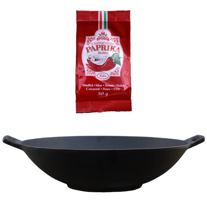 Litinový wok 36 cm + sladká paprika 50 g