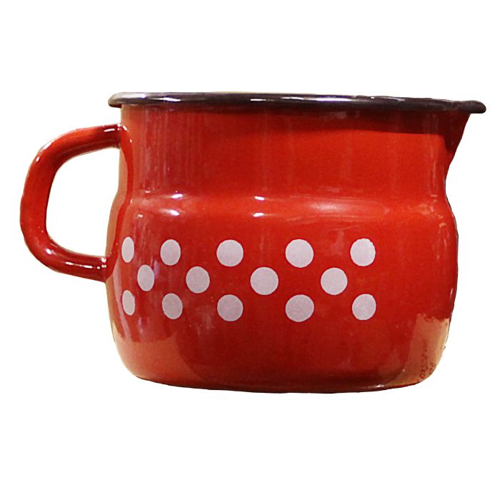 Smaltovaný hrnek s výlevkou  1,5 L (tečky)