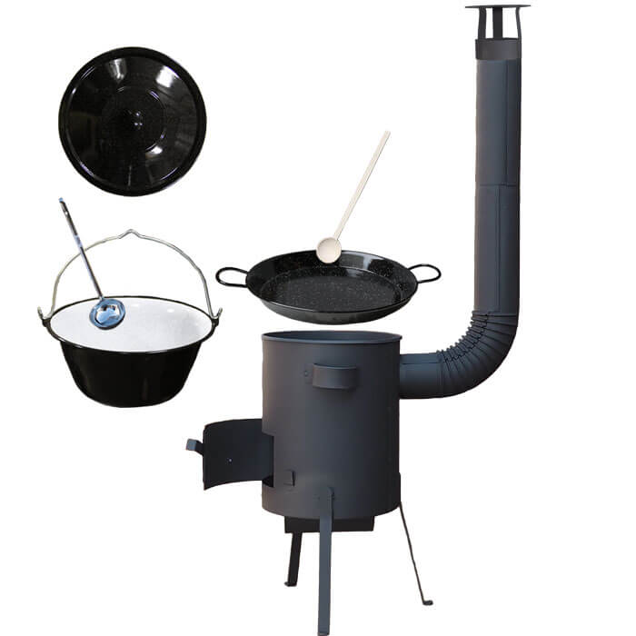 Smaltovaný kotlík 20 L + Paella smaltovaná pánev 46 cm + žáruvzdorná kotlina 42 PLUS 600 4 MM