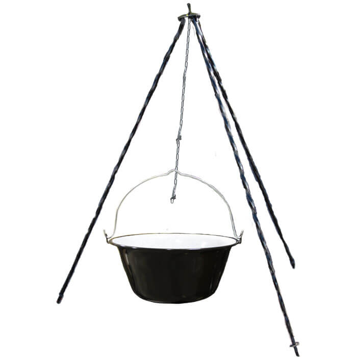 Smaltovaný kotlík 22 L + trojnožka 1,2 m