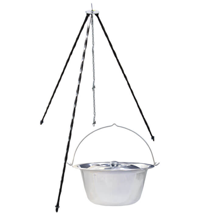 Nerezový kotlík 10 L INOX + poklice + stojan CLASSIC