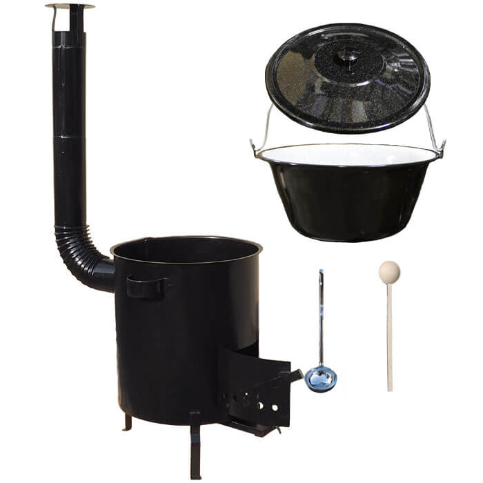 Smaltovaný kotlík 30 L (1,2 mm) + hrubostěnná (1,5 mm) kovová kotlina 45 STRONG