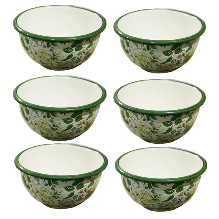 Souprava smaltovaných misek 15 cm 6 ks DECOR