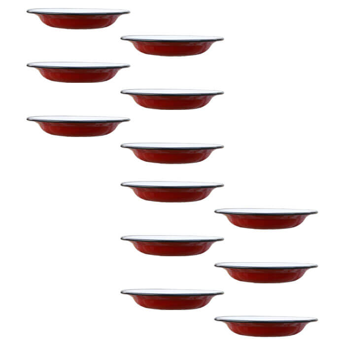 Souprava smaltovaných mělkých talířů 22 cm 12 ks