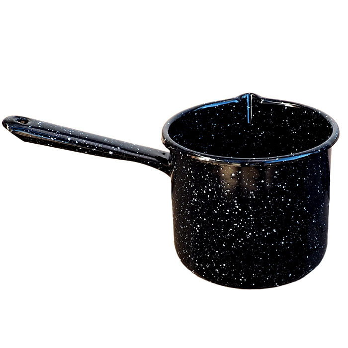 Smaltovaný hrnek s rukojetí 1 L - Černý