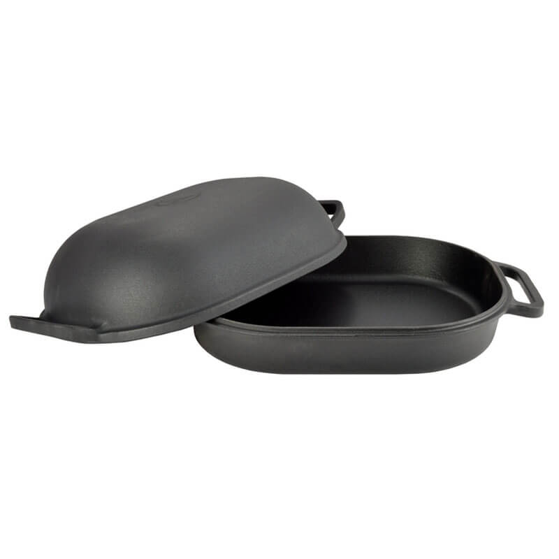 Litinový pekáč s poklicí 7 L, (KROCAN) BLACK
