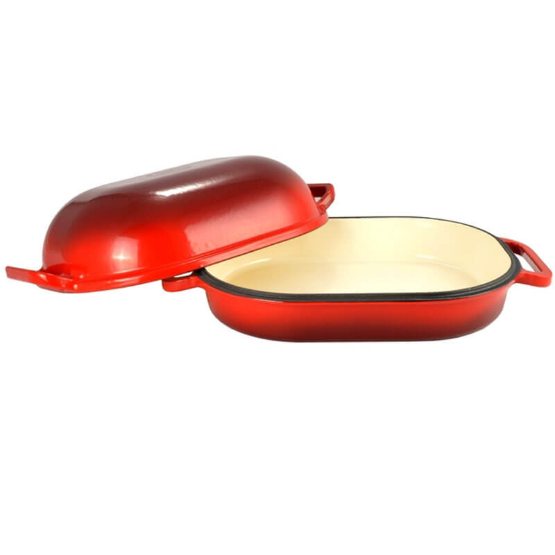 Litinový pekáč s poklicí se smaltovanou úpravou 7 L (KROCAN) RED