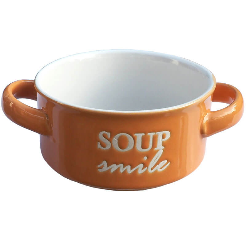Keramická miska na polévku - oranžová SOUP