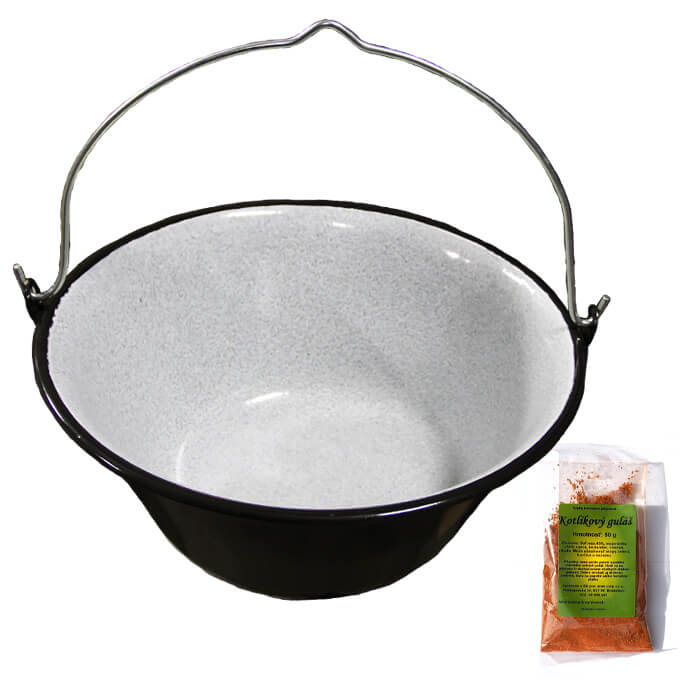 Smaltovaný kotlík 20 L + koření na kotlíkový guláš 50 g
