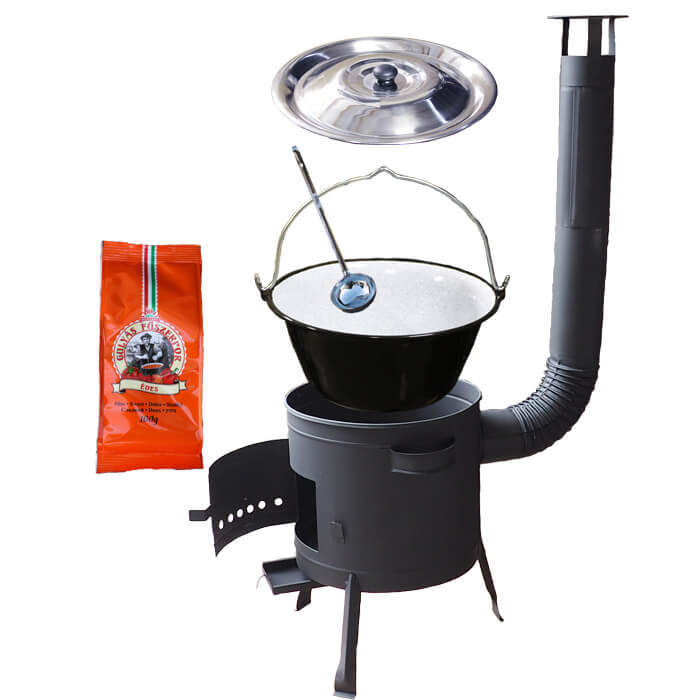 Smaltovaný kotlík 20 L (1,2 mm) + nerezová poklice + nízká žáruvzdorná kotlina (0,8 mm) 42 PLUS 600