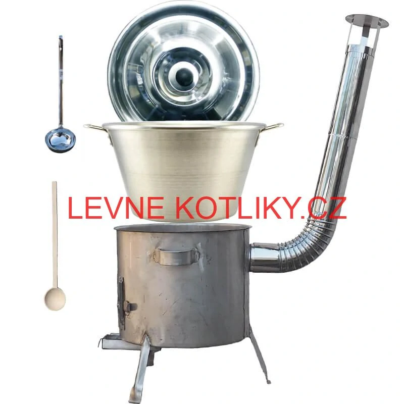 Nerezový kotel 40 L (1,2 mm) INOX + nerezová kotlina 45 cm (1,5 mm) STRONG CLASSIC