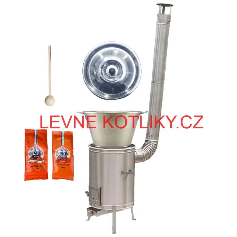 Nerezový kotel 40 L + nerezová kotlina 45 cm LUX + paprikové koření na guláš