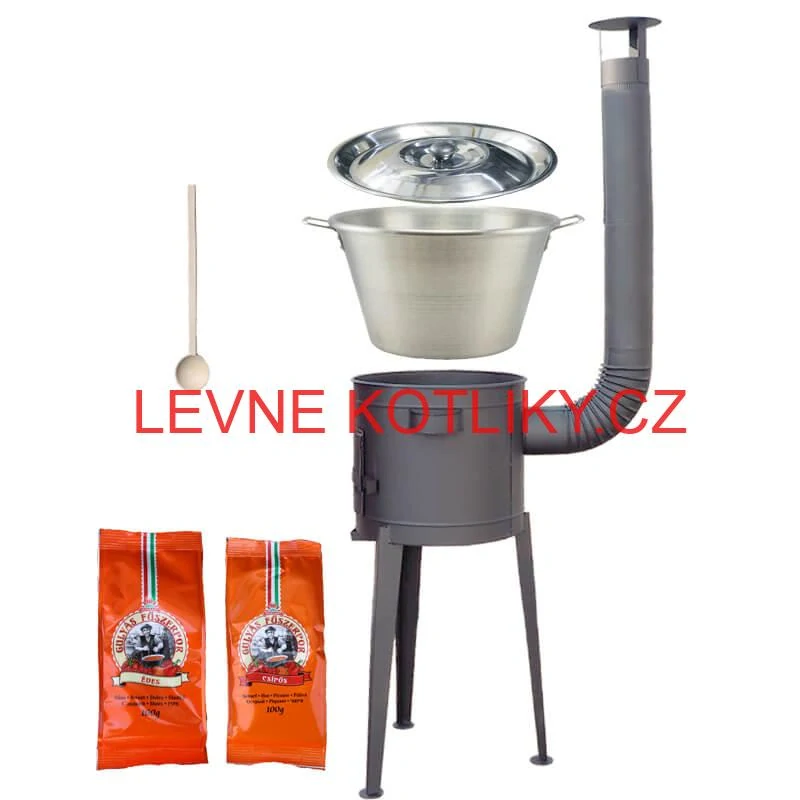 Nerezový kotel 40 L + vysoká kotlina 47 cm (1,5 mm) HODO Plus 600 + paprikové koření na guláš