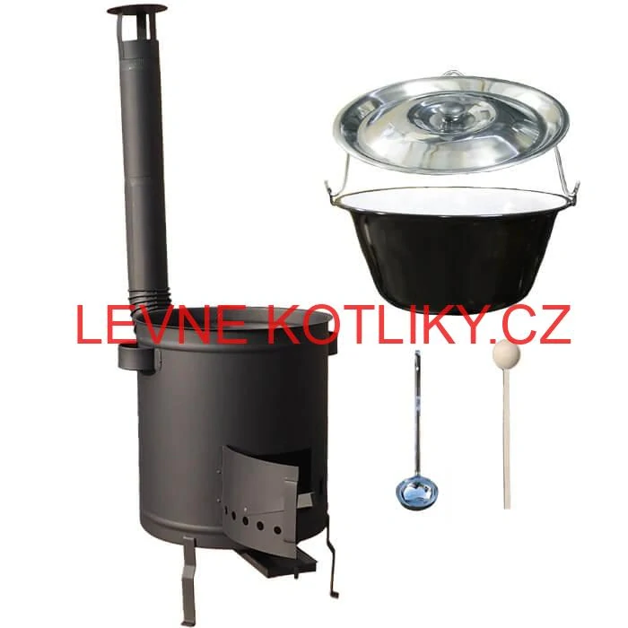 Smaltovaný kotlík 16 L (1,2 mm) + hrubostěnná (1,5 mm) a žáruvzdorná kotlina 39 PLUS 600