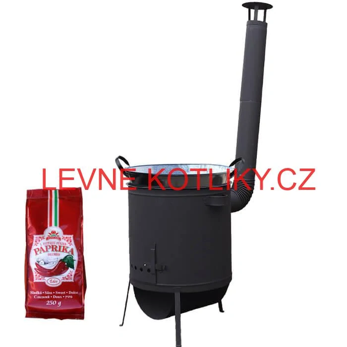Zabijačkový smaltovaný kotel 100 L, žáruvzdorná kotlina 42 PLUS 600 4 MM + sladká paprika GURMÁN 250 g