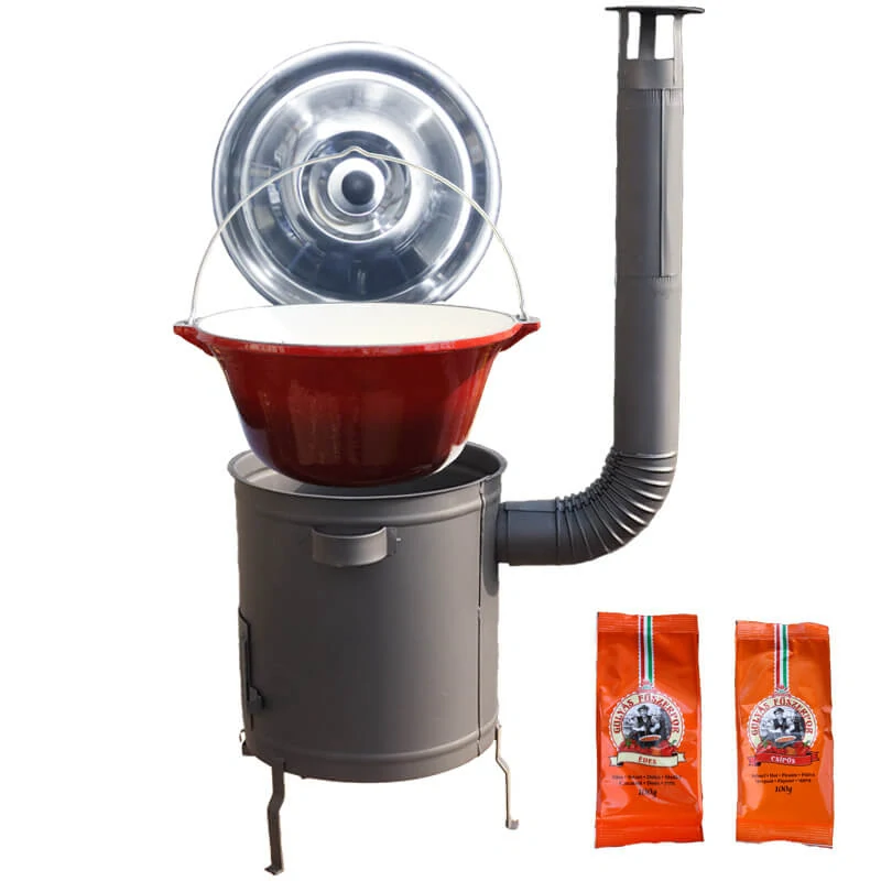 Litinový kotlík se smaltovanou úpravou 22 L + žáruvzdorná  kotlina 42 cm (1,5 mm) STRONG + paprikový pepř na guláš - MIX 100 g