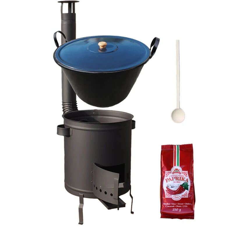 Smaltovaný kotel 60 L + silná kovová kotlina 53 cm (2 mm) STRONG PLUS 600 + sladká paprika 250 g