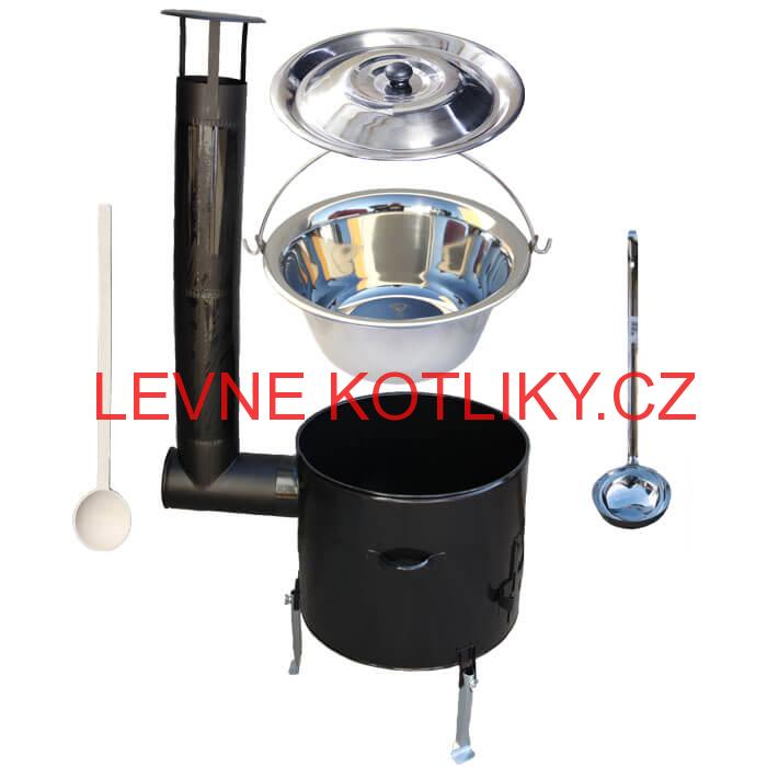 Nerezový kotlík 20 L (1,2 mm) + smaltovaná kotlina 39 Smalt party
