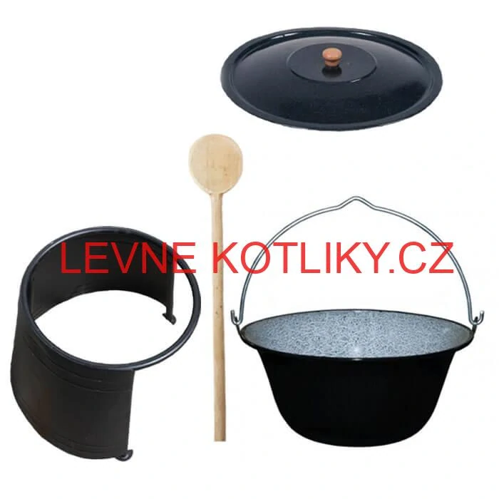 Smaltovaný kotlík 8 L (1,2 mm) + poklice + chránič plamene