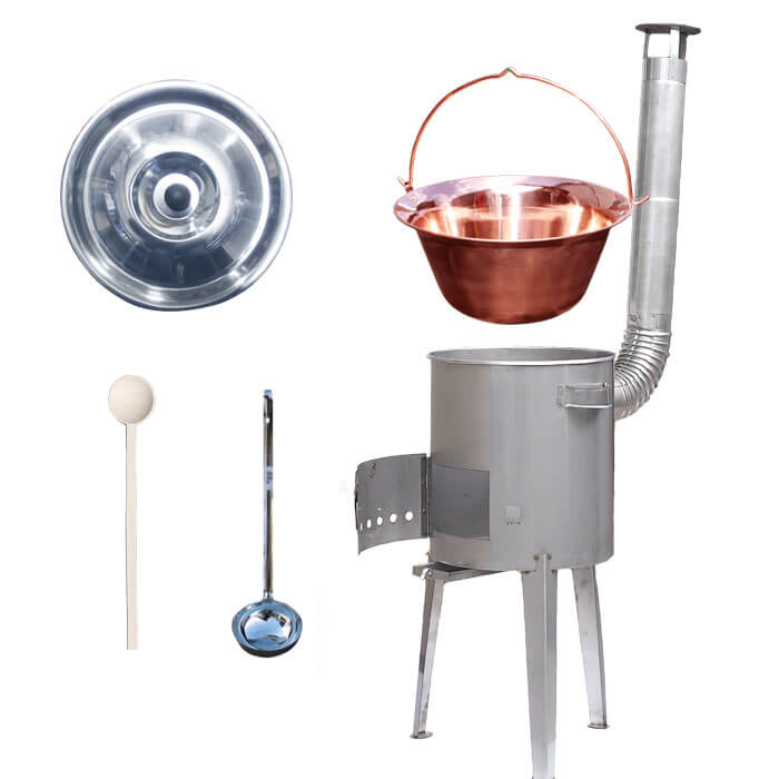 Měděný kotlík 14 L + nerezová kotlina 36 cm LUXUS